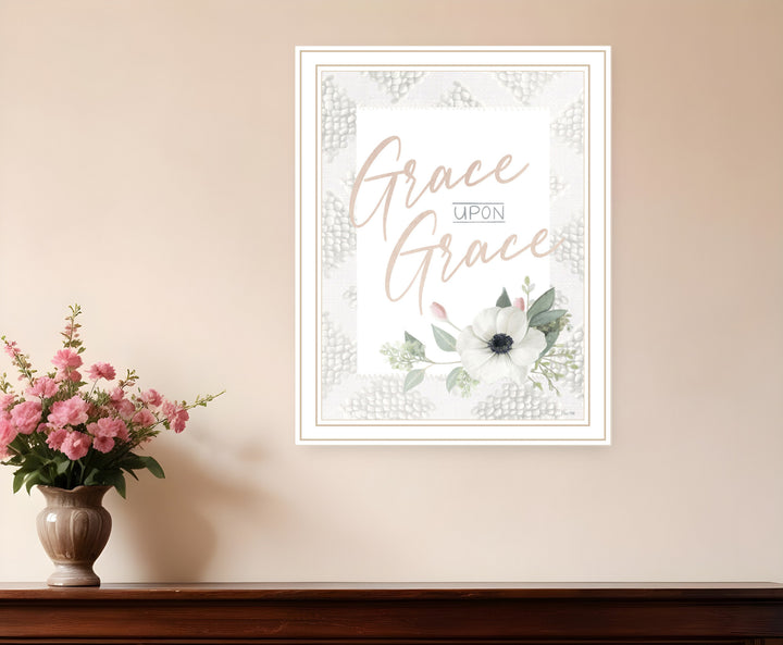 Grace Upon Grace White Framed Print Wall Art