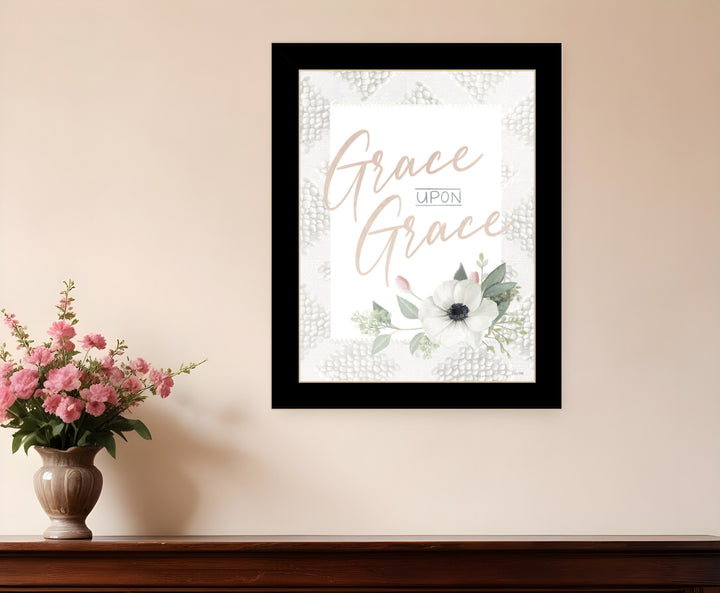 Grace Upon Grace White Framed Print Wall Art