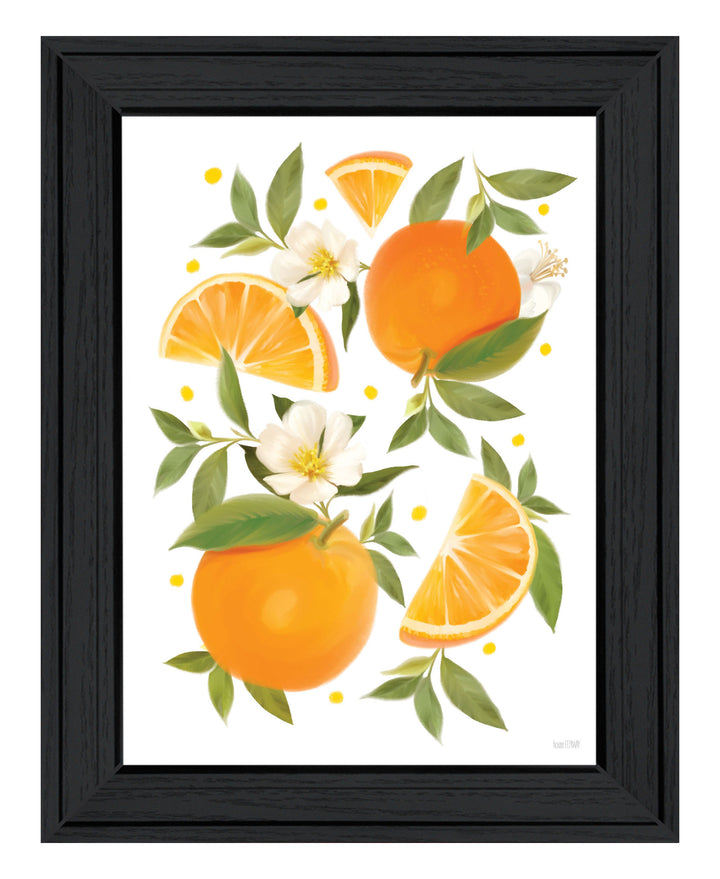 Citrus Orange Botanical Black Framed Print Wall Art