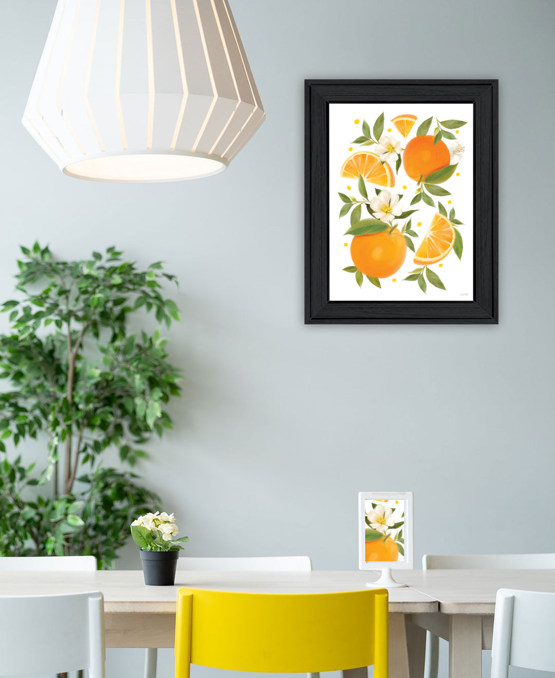 Citrus Orange Botanical Black Framed Print Wall Art