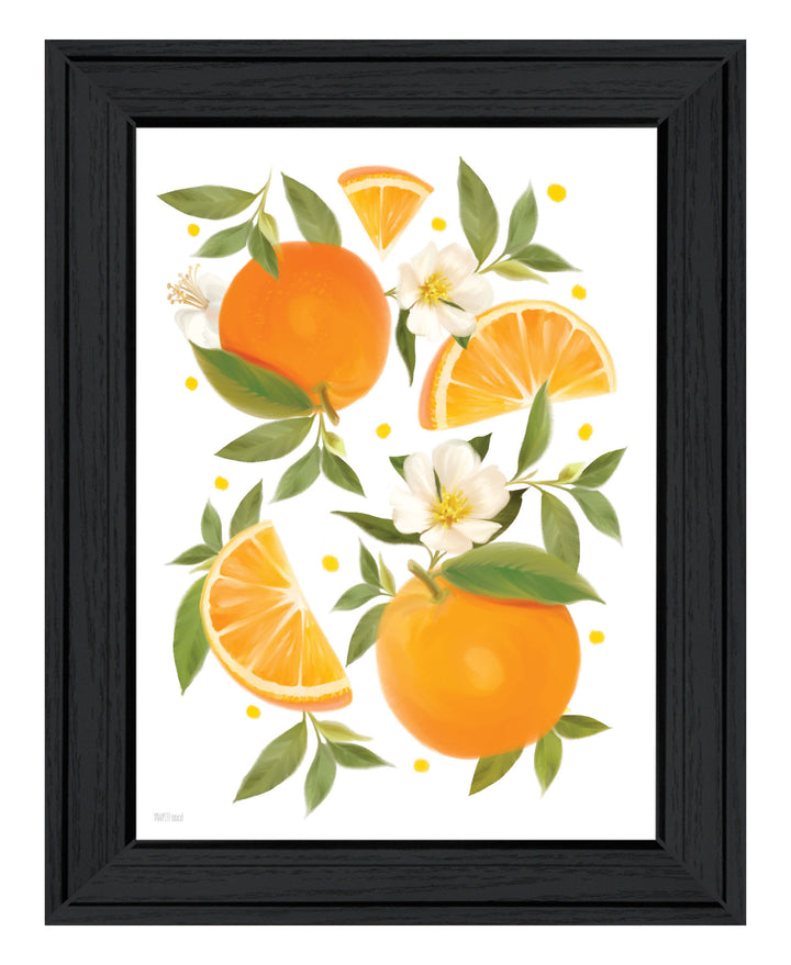 Citrus Orange Botanical Black Framed Print Wall Art