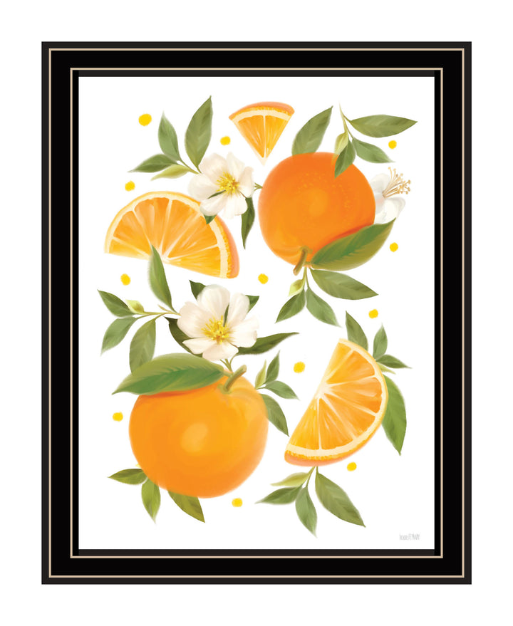 Citrus Orange Botanical Black Framed Print Wall Art