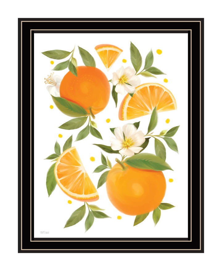 Citrus Orange Botanical Black Framed Print Wall Art