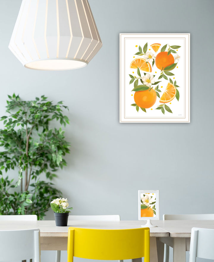 Citrus Orange Botanical Black Framed Print Wall Art