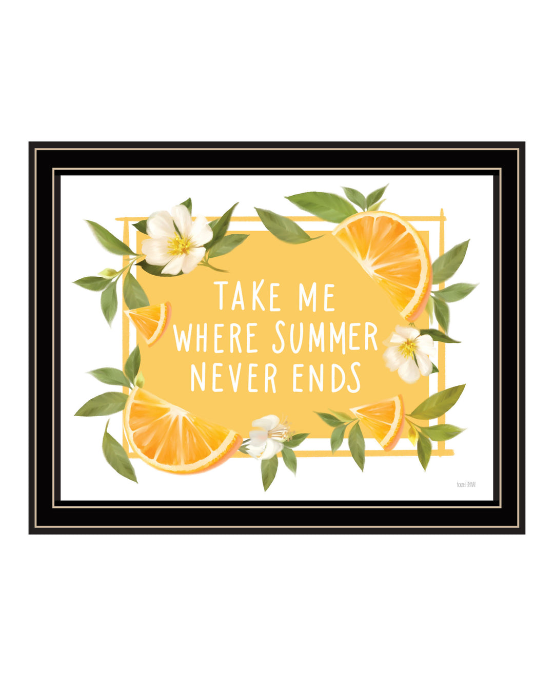 Take Me Where Summer Never Ends Black Framed Print Wall Art