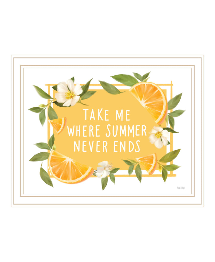 Take Me Where Summer Never Ends Black Framed Print Wall Art