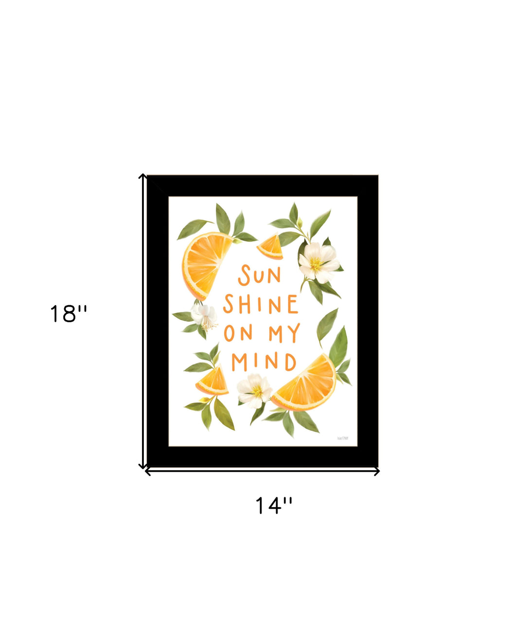 Sun Shine on My Mind Black Framed Print Wall Art