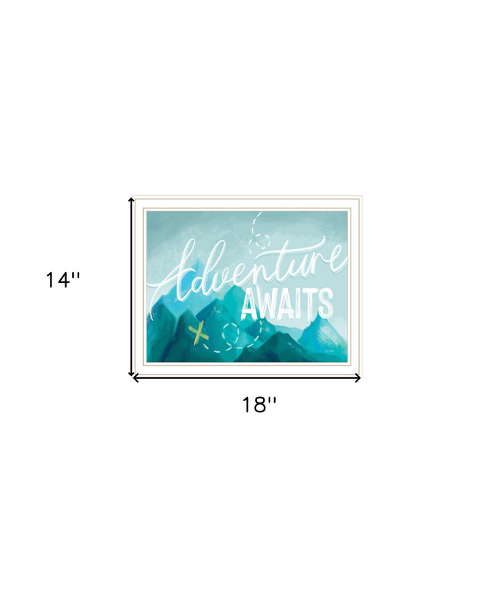 Adventure Awaits White Framed Print Wall Art