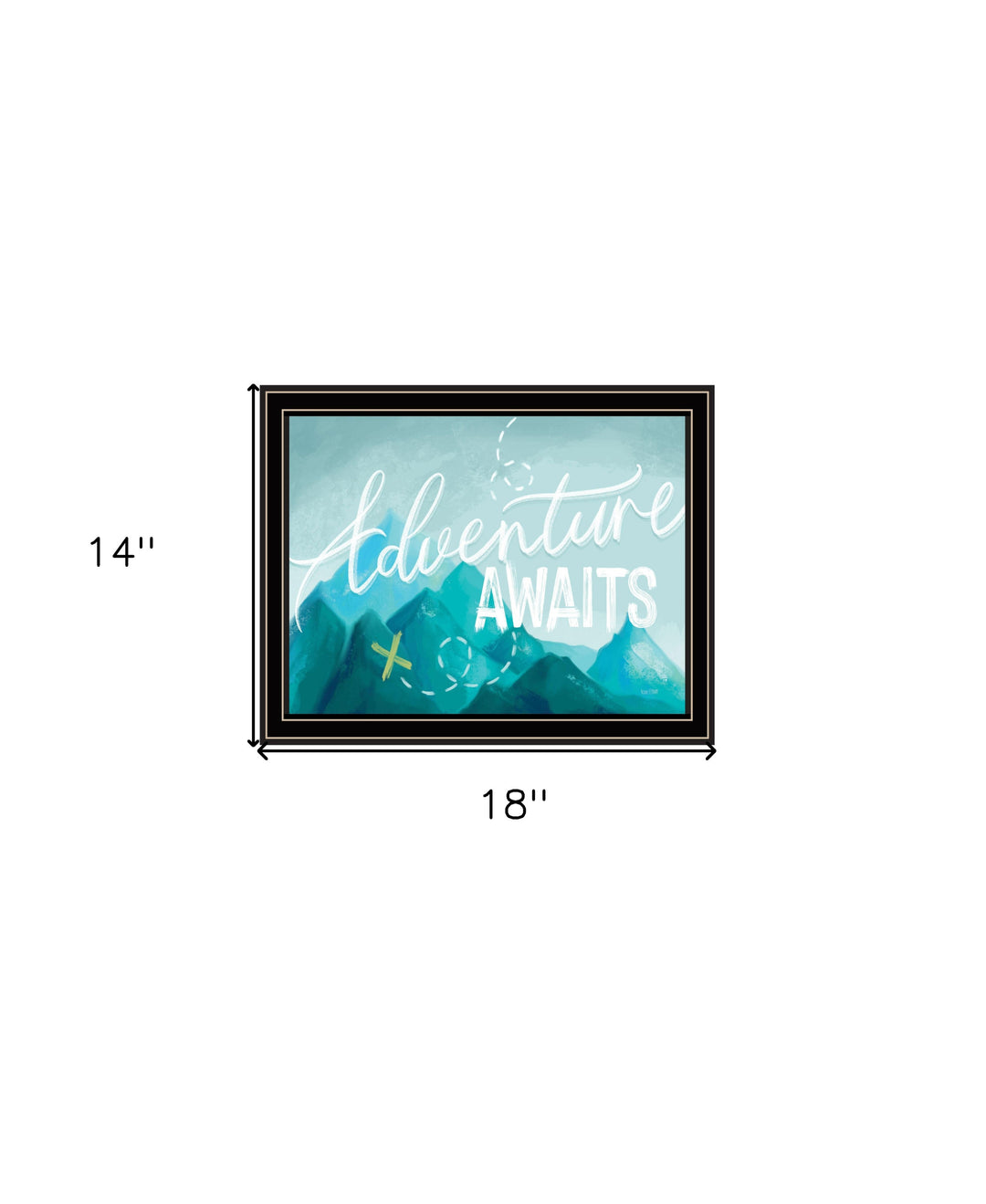 Adventure Awaits Black Framed Print Wall Art