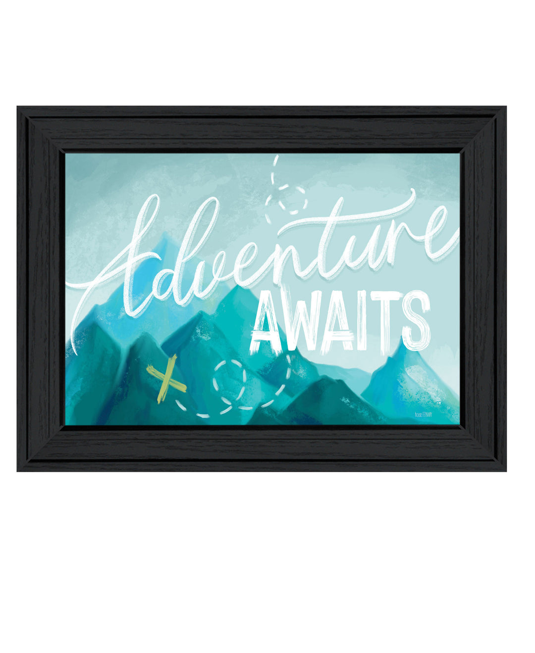 Adventure Awaits Black Framed Print Wall Art