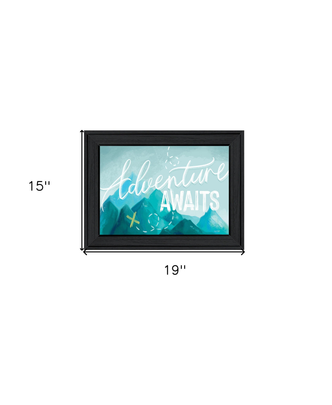 Adventure Awaits Black Framed Print Wall Art