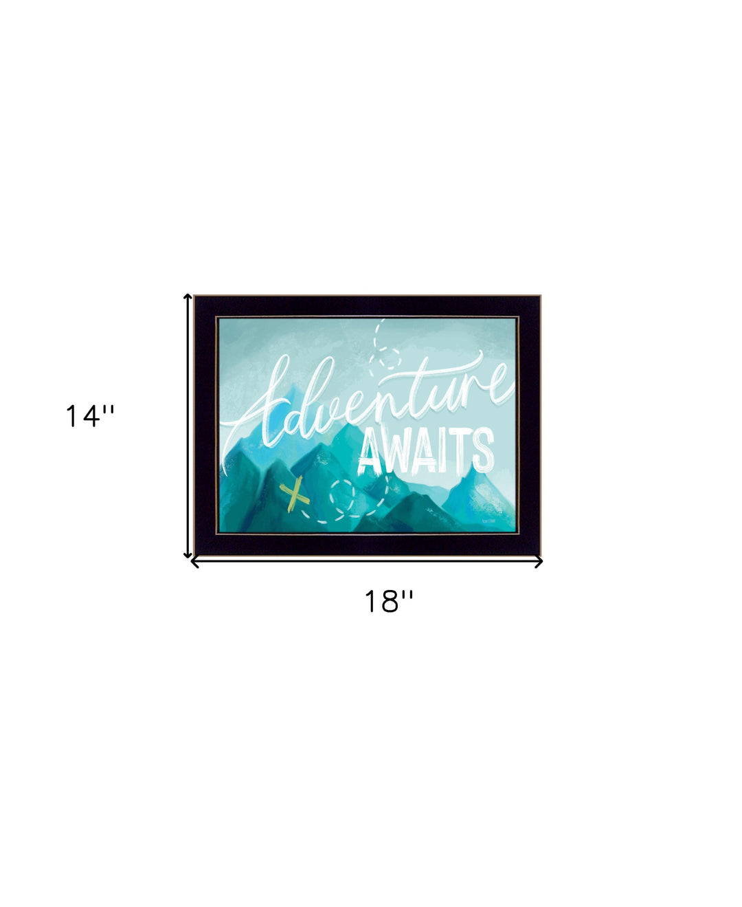 Adventure Awaits Black Framed Print Wall Art