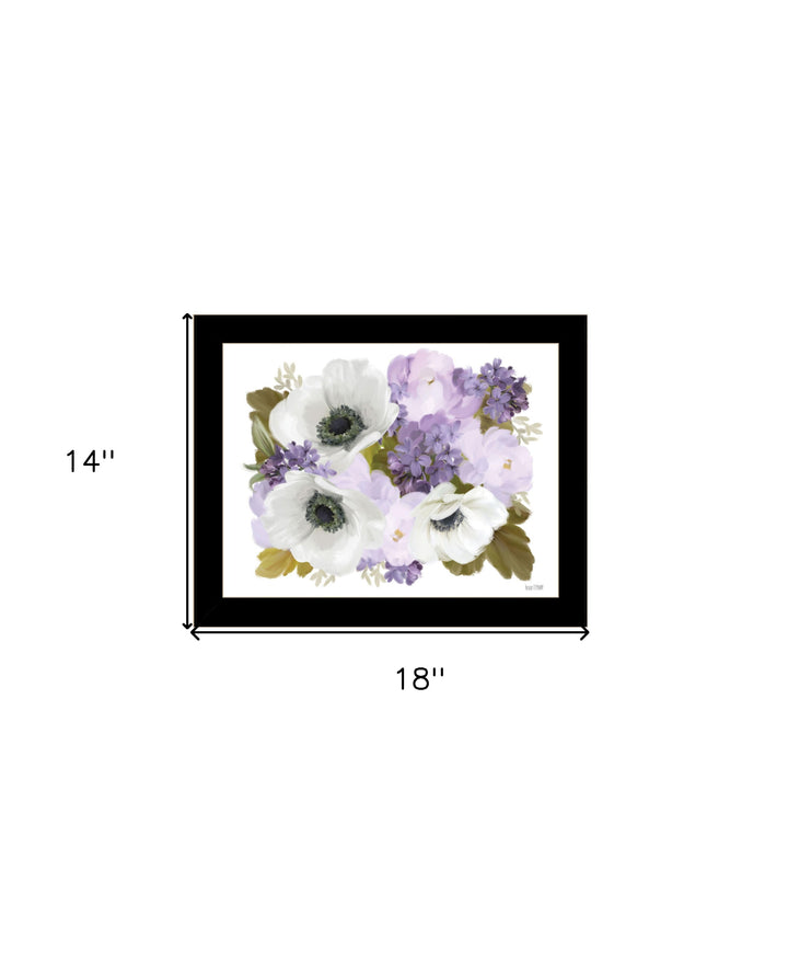 Lilacs and Anemone Black Framed Print Wall Art