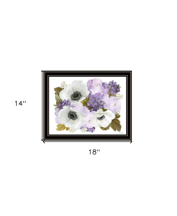 Lilacs and Anemone Black Framed Print Wall Art