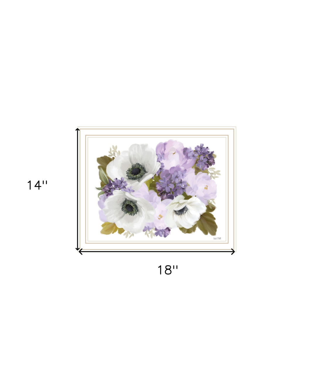 Lilacs and Anemone Black Framed Print Wall Art