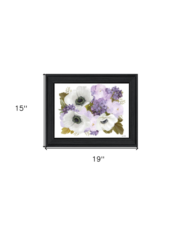 Lilacs and Anemone Black Framed Print Wall Art