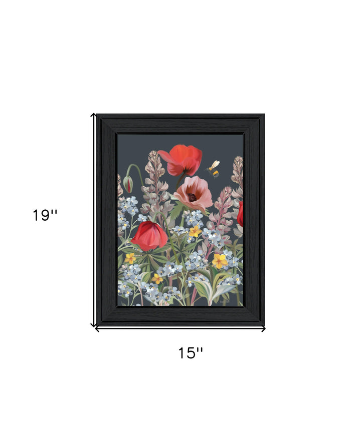 Summer Garden Buzz Black Framed Print Wall Art