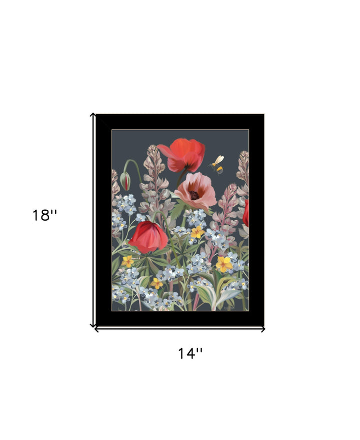 Summer Garden Buzz Black Framed Print Wall Art