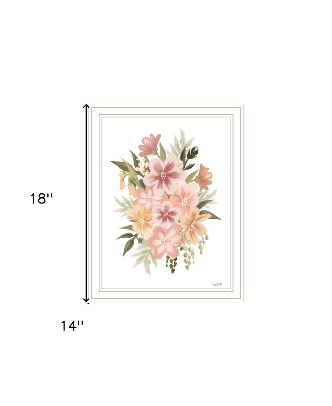 Peachy Petals Black Framed Print Wall Art