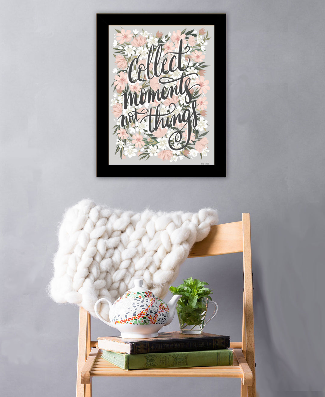 Collect Moments Not Things Black Framed Print Wall Art