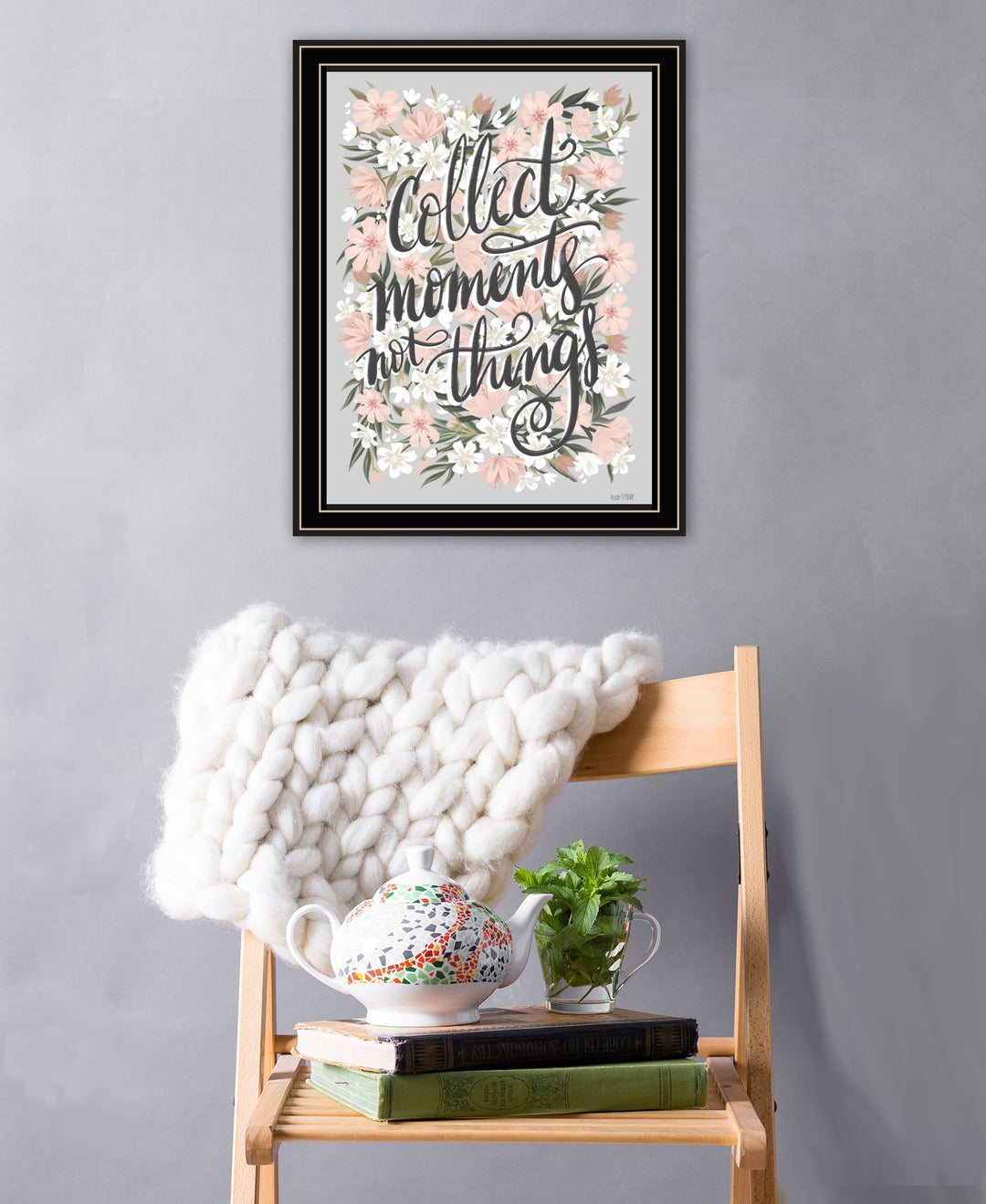 Collect Moments Not Things Black Framed Print Wall Art