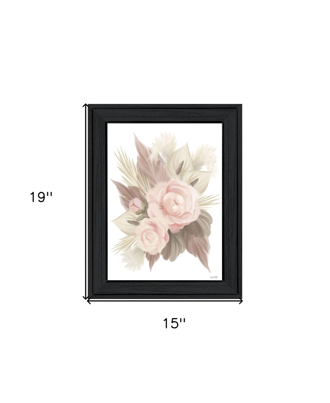 BOHEMIAN BOUQUET Black Framed Print Wall Art