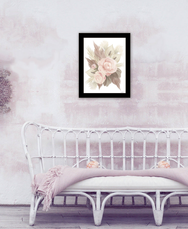 BOHEMIAN BOUQUET Black Framed Print Wall Art