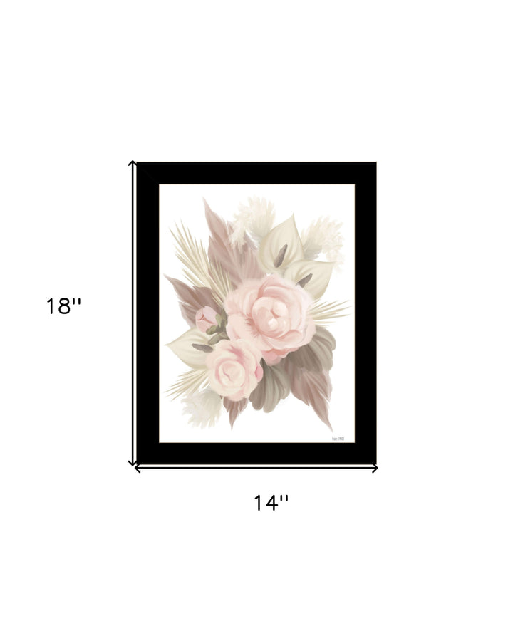 BOHEMIAN BOUQUET Black Framed Print Wall Art