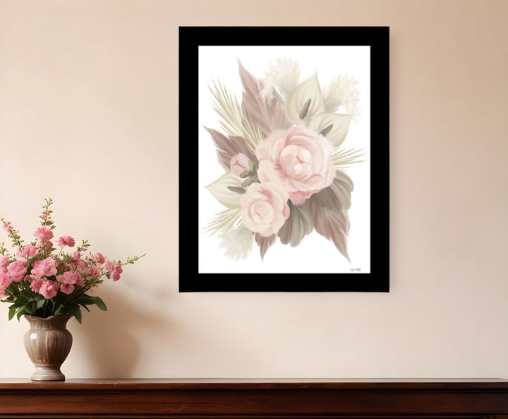 BOHEMIAN BOUQUET Black Framed Print Wall Art