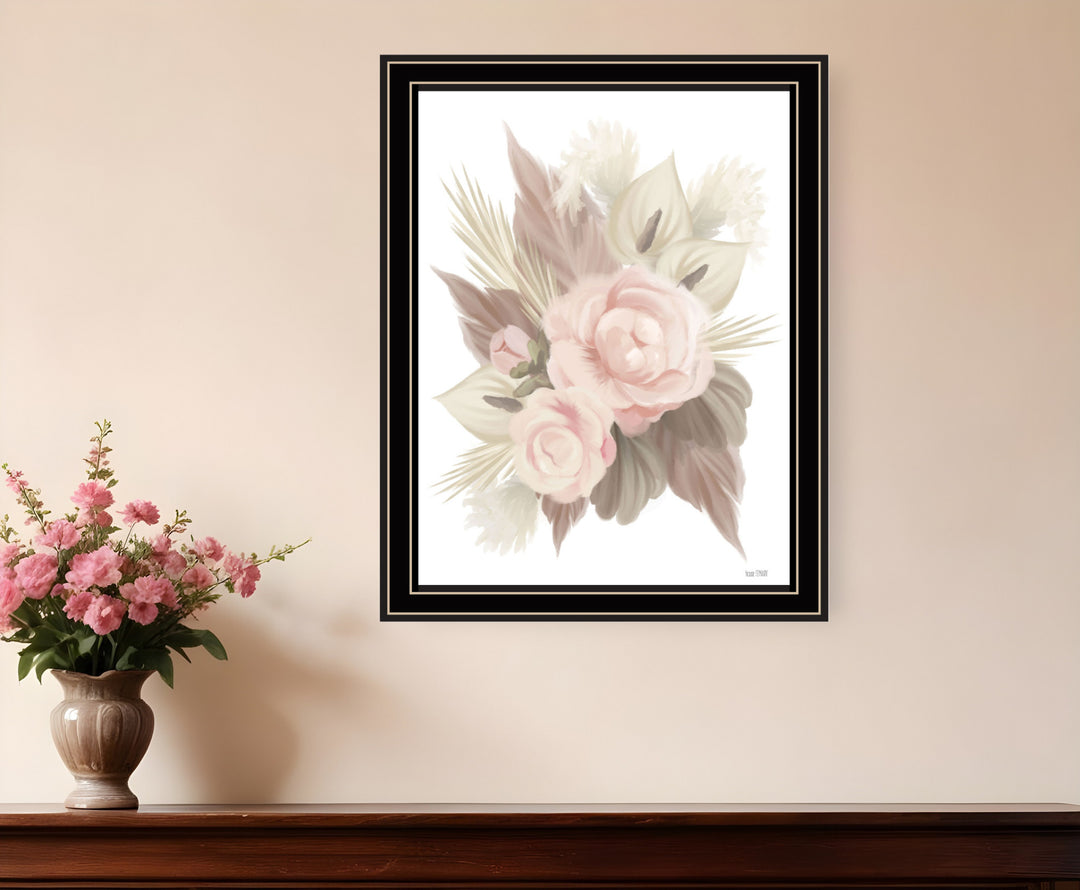 BOHEMIAN BOUQUET Black Framed Print Wall Art