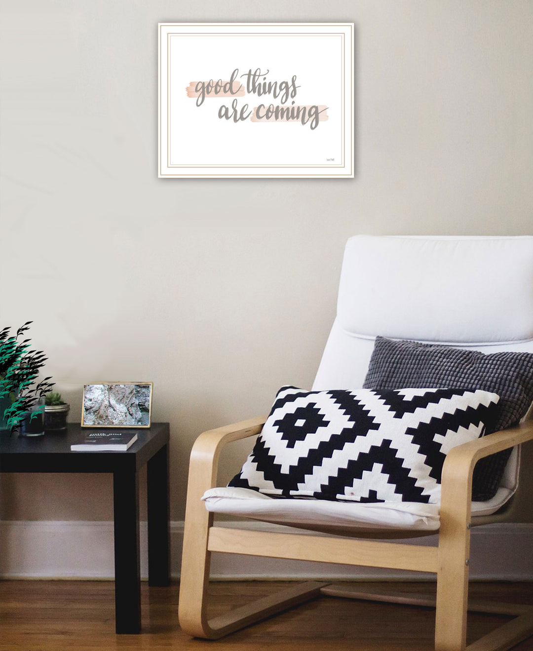 Good Things Are Coming White Framed Print Wall Art