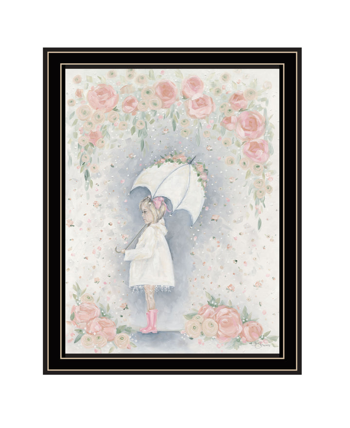 Georgia In The Rain Black Framed Print Wall Art