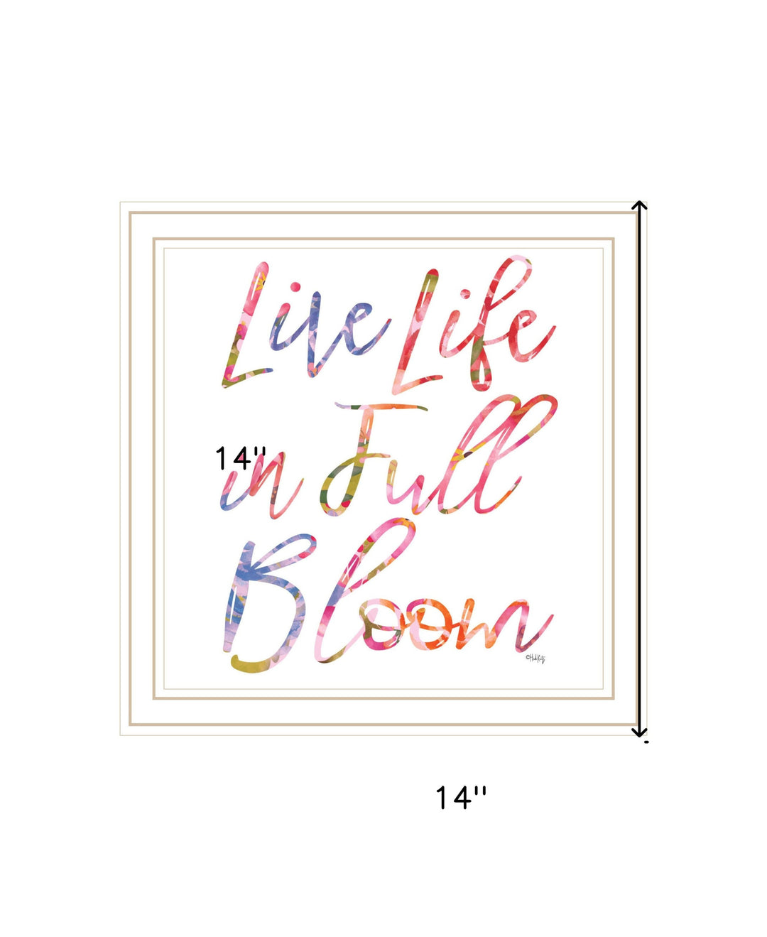 Live Life in Full Bloom Black Framed Print Wall Art