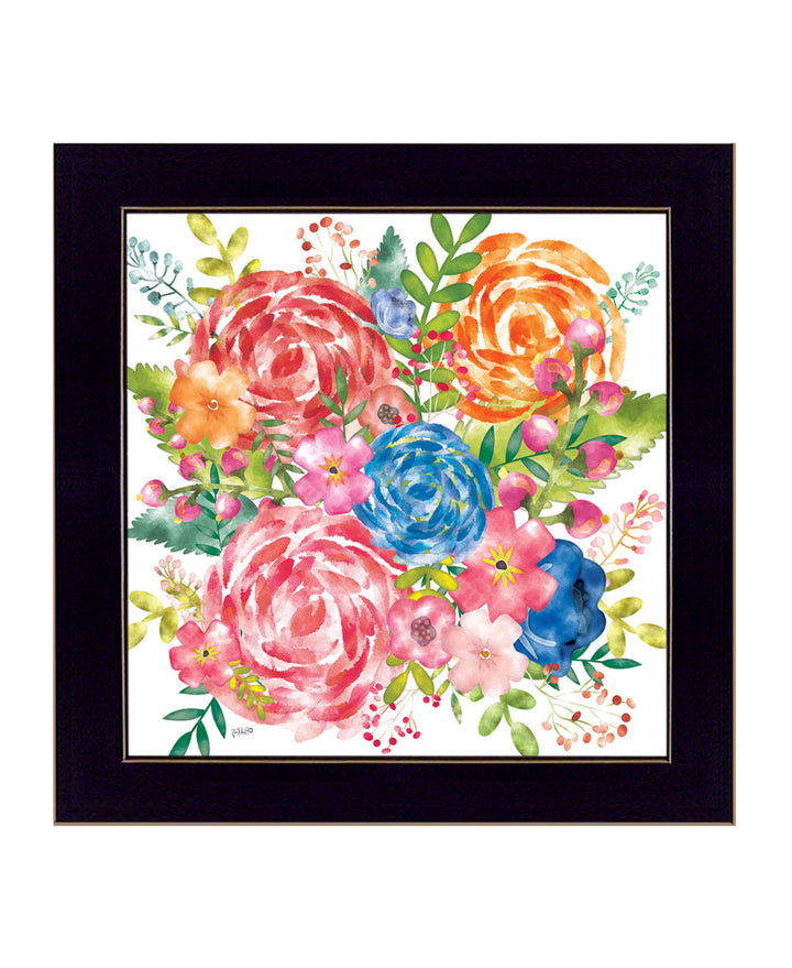 Spring Floral Black Framed Print Wall Art