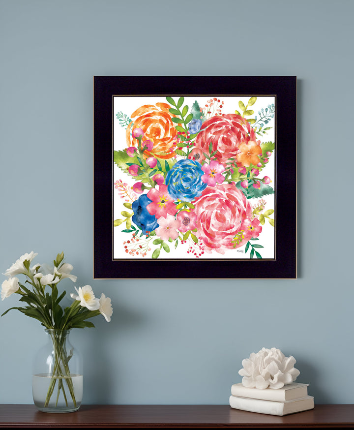 Spring Floral Black Framed Print Wall Art