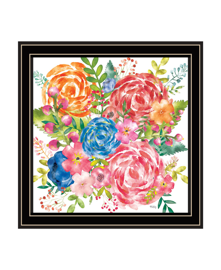 Spring Floral Black Framed Print Wall Art