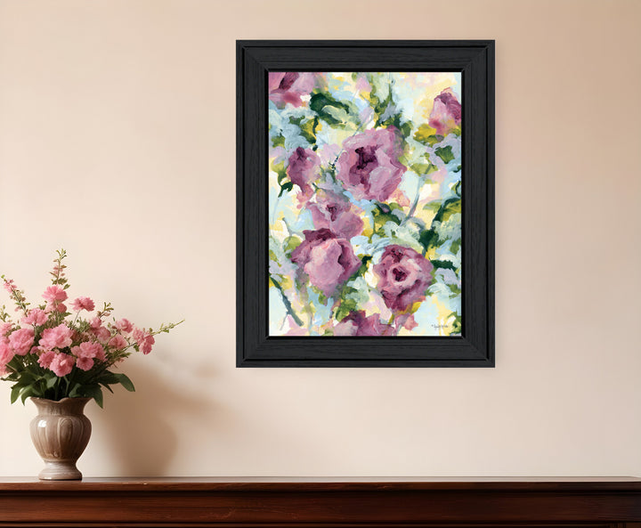 Abstract Floral Black Framed Print Wall Art