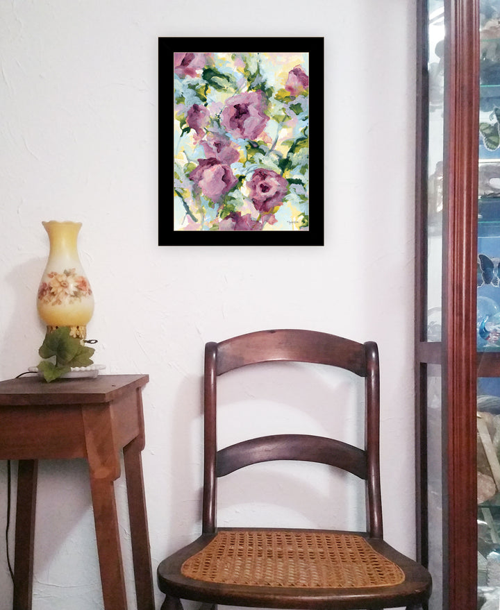 Abstract Floral Black Framed Print Wall Art