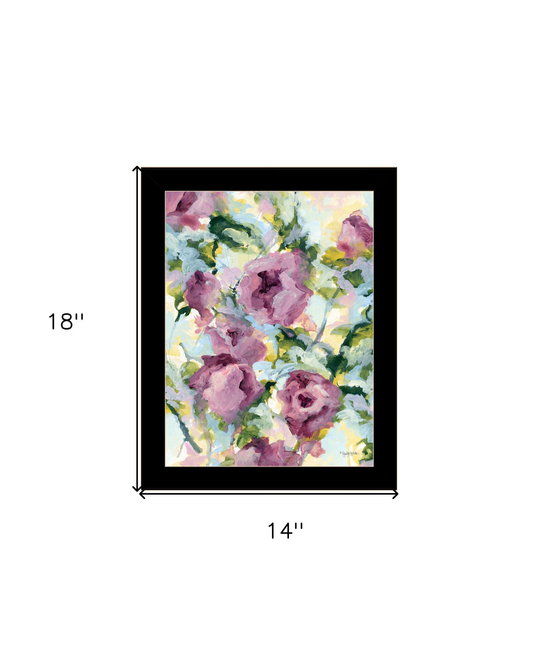 Abstract Floral Black Framed Print Wall Art