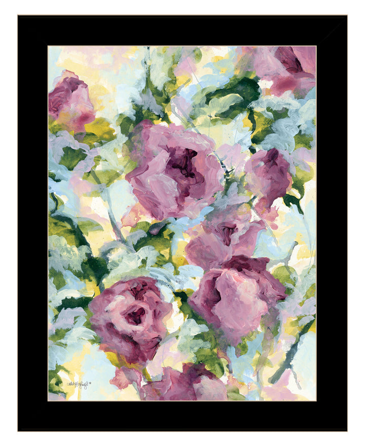 Abstract Floral Black Framed Print Wall Art