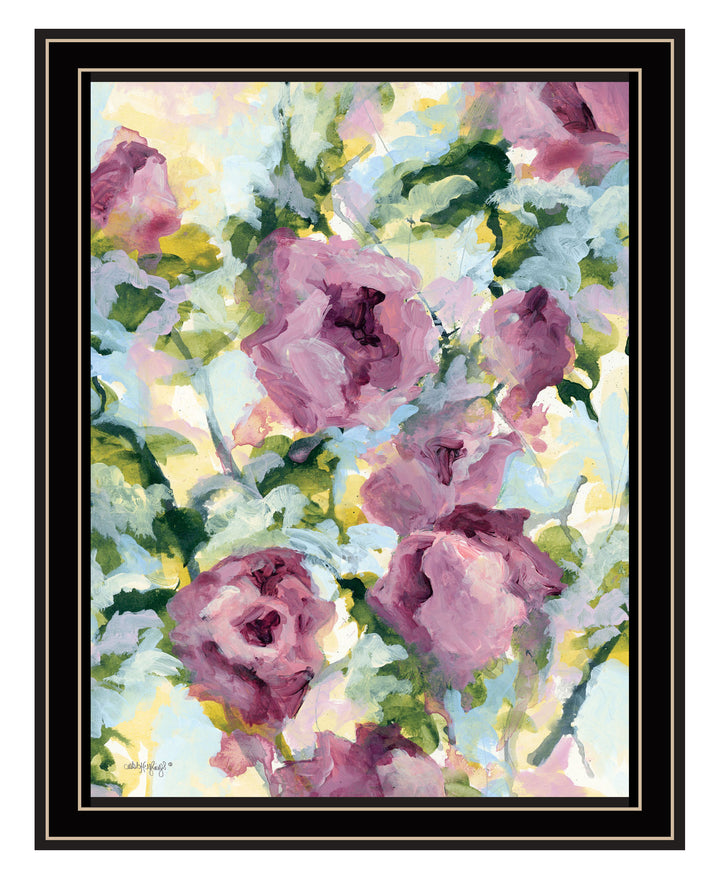 Abstract Floral Black Framed Print Wall Art