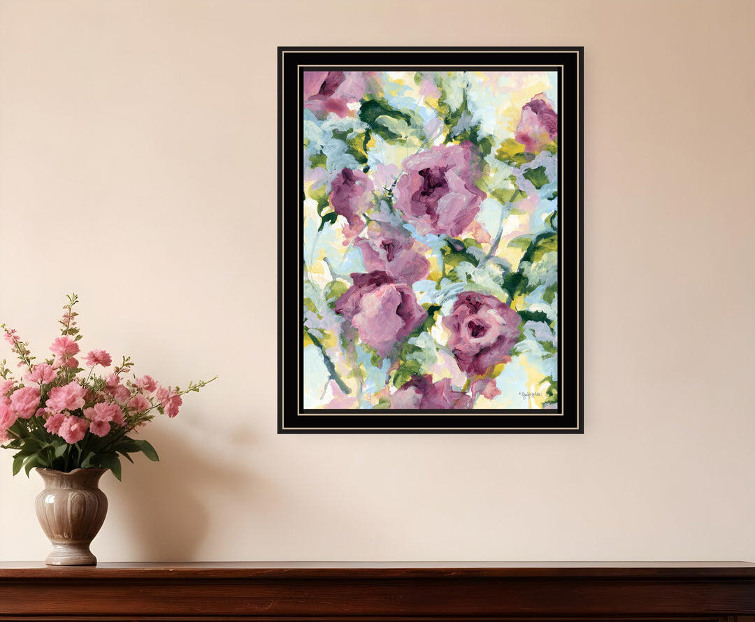 Abstract Floral Black Framed Print Wall Art