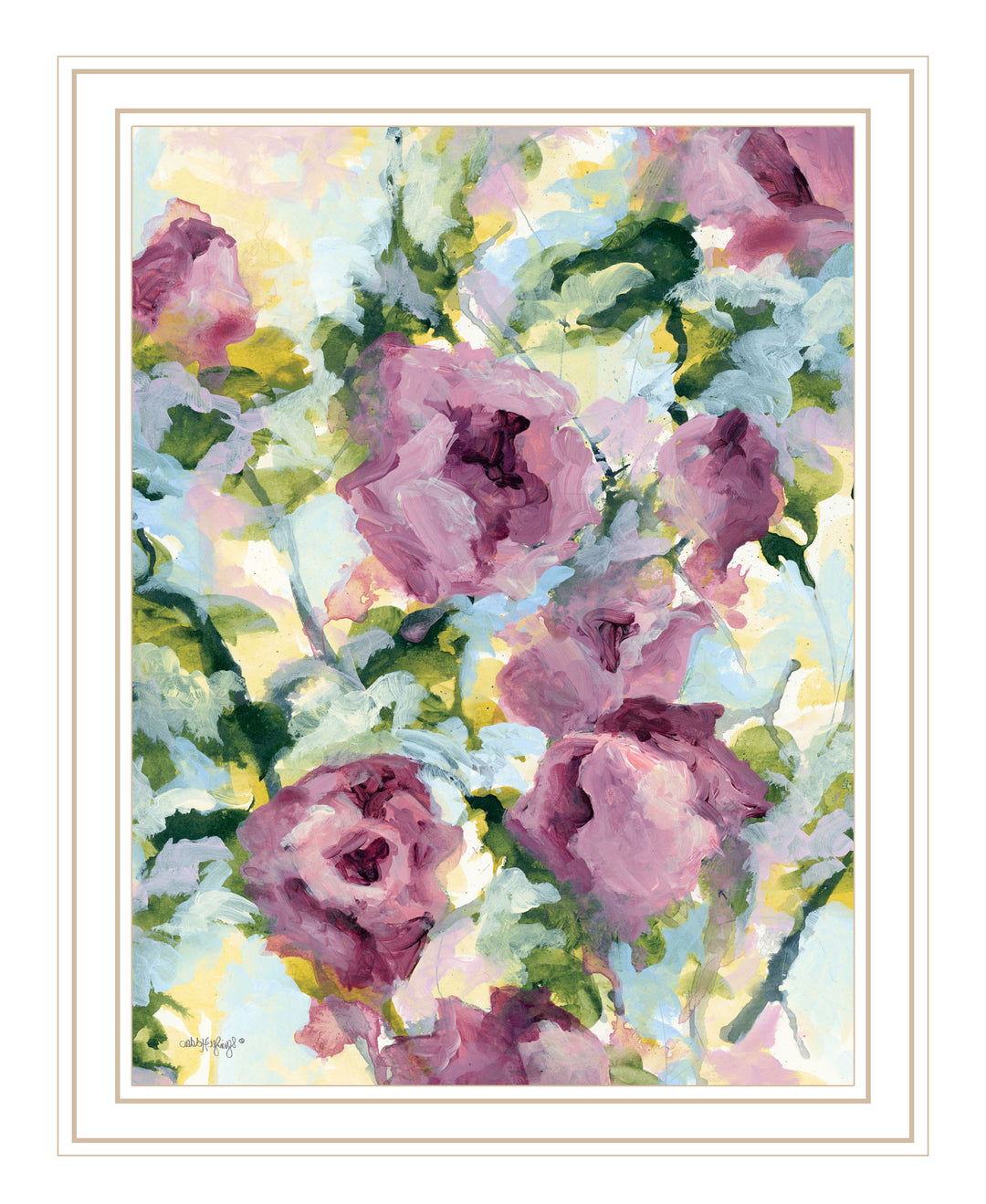 Abstract Floral Black Framed Print Wall Art