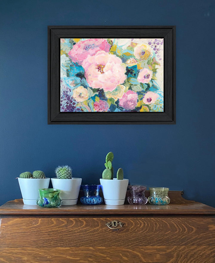 Fresh Florals Black Framed Print Wall Art