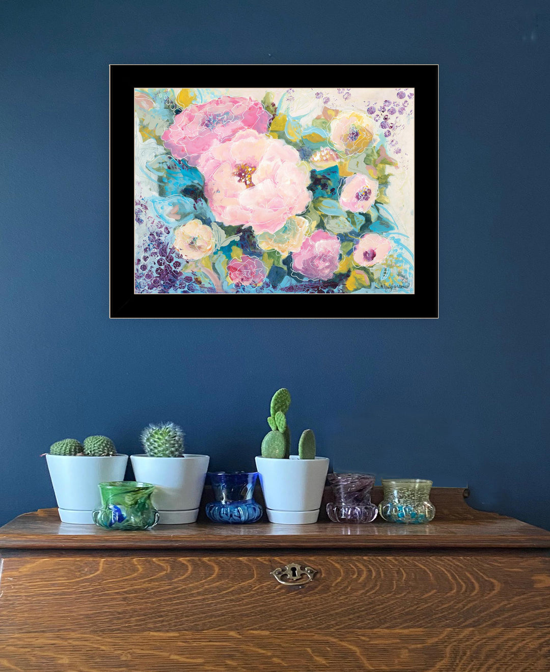 Fresh Florals Black Framed Print Wall Art