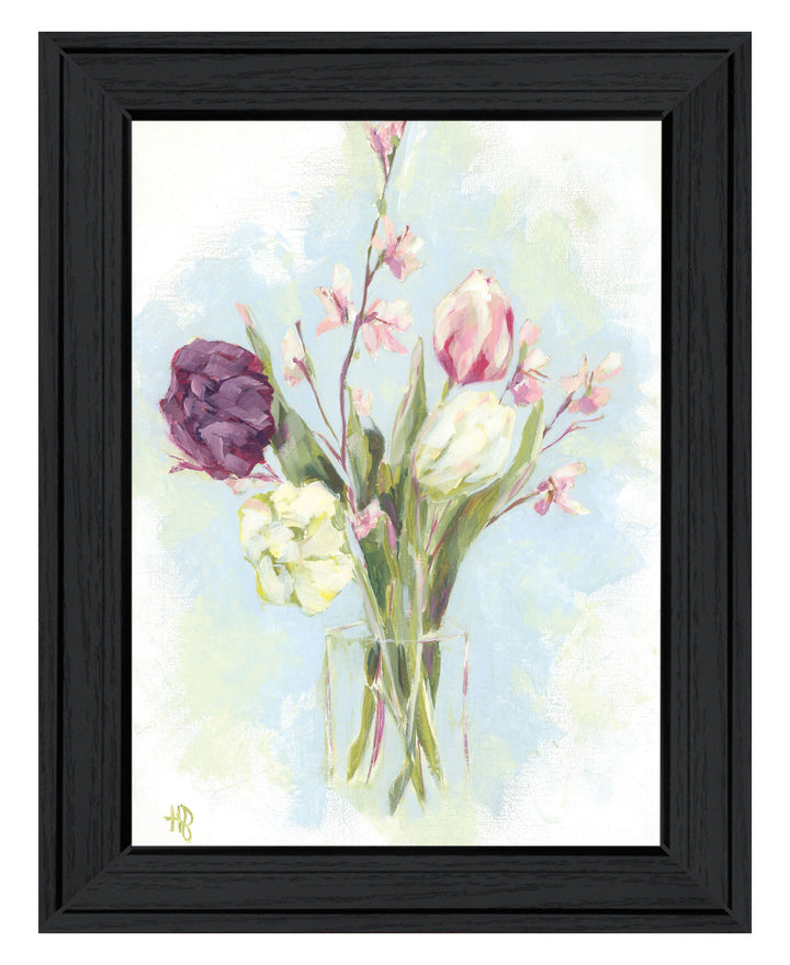 Flower Farm Bouquet Black Framed Print Wall Art