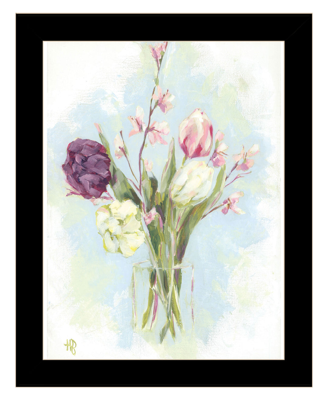 Flower Farm Bouquet Black Framed Print Wall Art