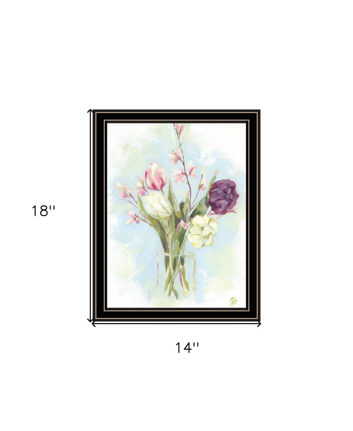 Flower Farm Bouquet Black Framed Print Wall Art