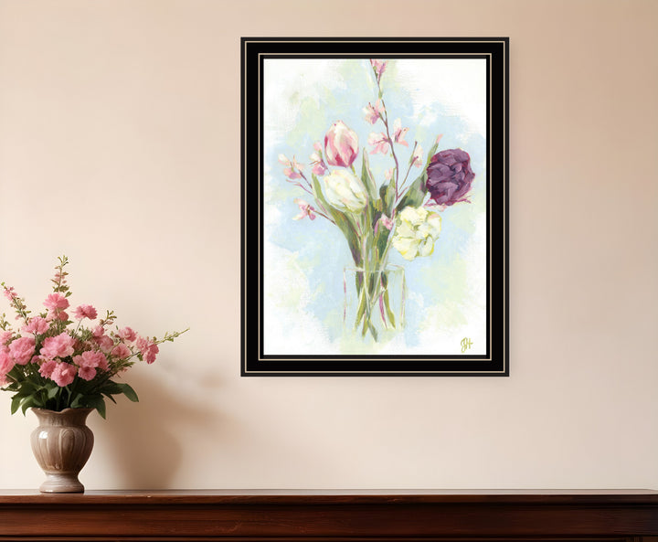 Flower Farm Bouquet Black Framed Print Wall Art