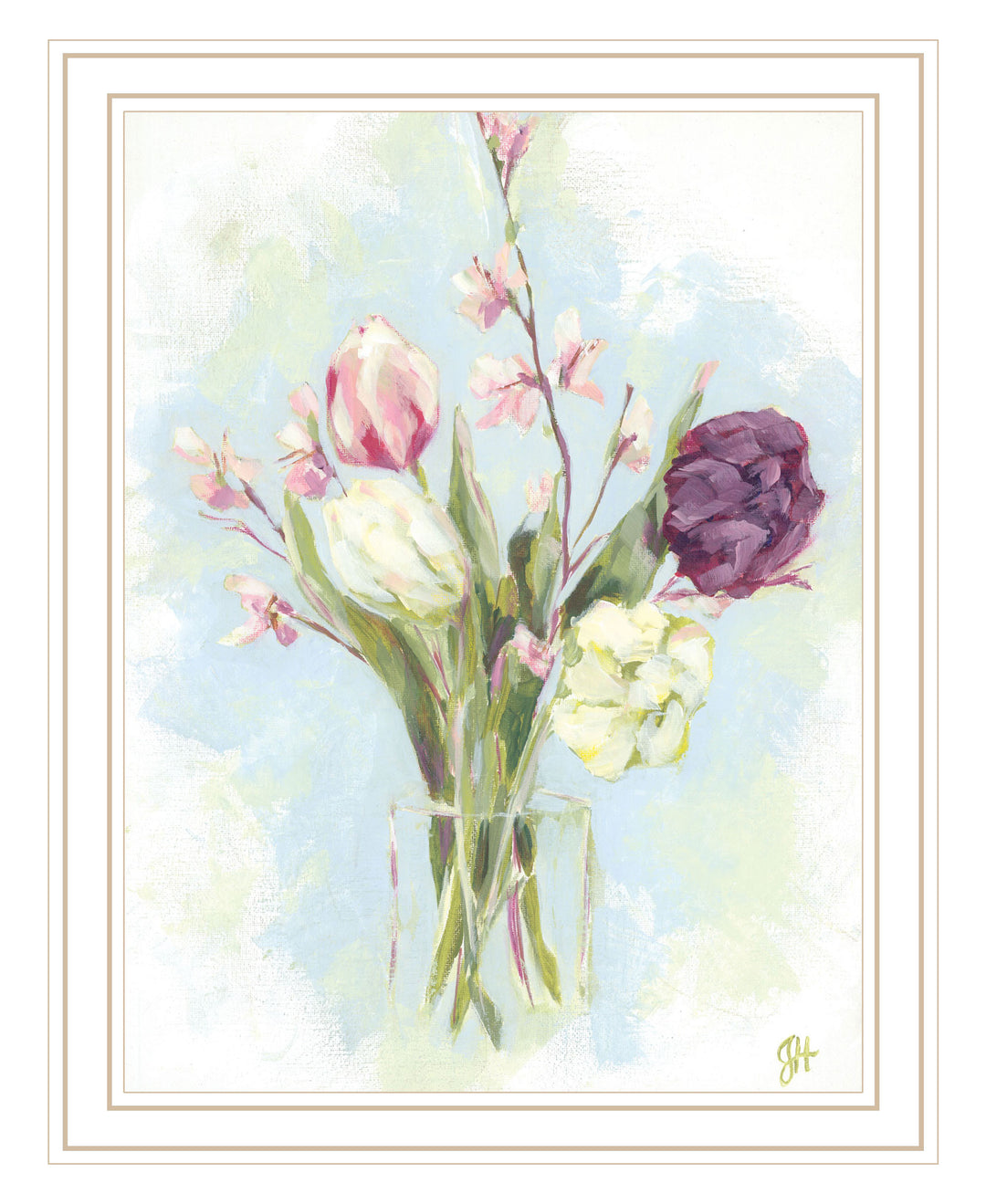 Flower Farm Bouquet Black Framed Print Wall Art